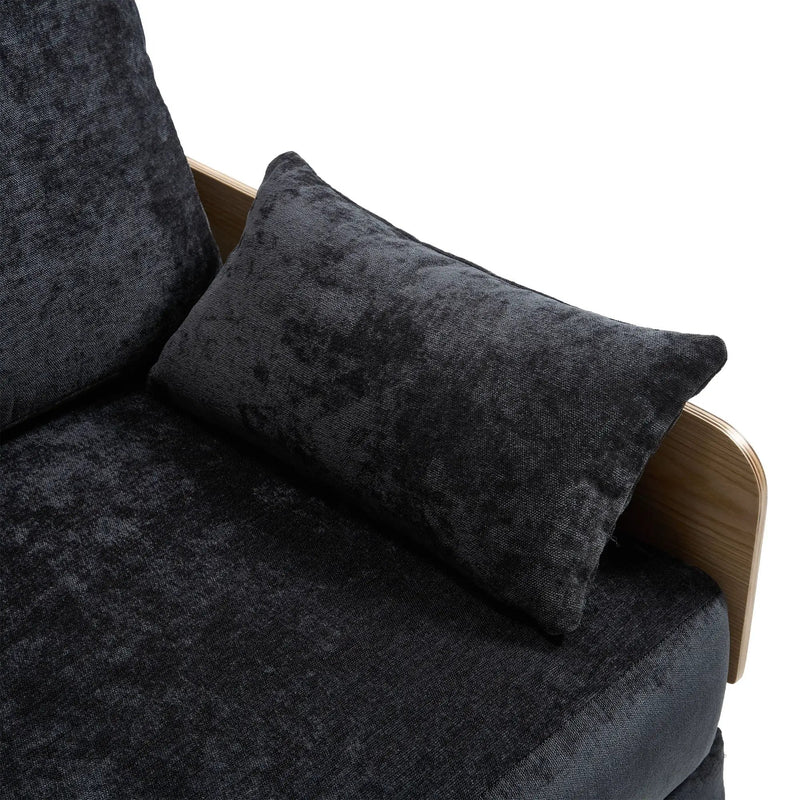 Mid Century Modern Foldable Sofa Bed, 3 In 1 Convertible Sleeper With 3 Pillows by HouseOfZazla