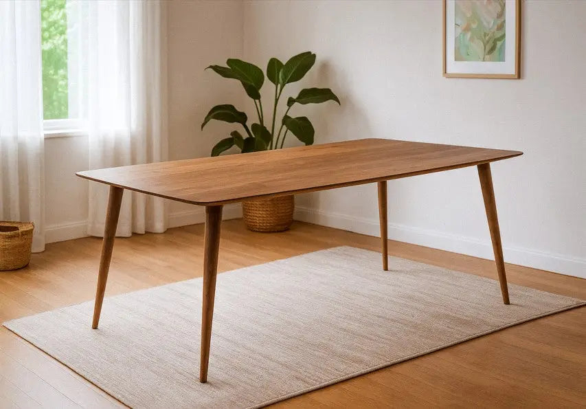 Edge Glued Hardwood Dining Table - Solid Kitchen Table, photo 11 of 15
