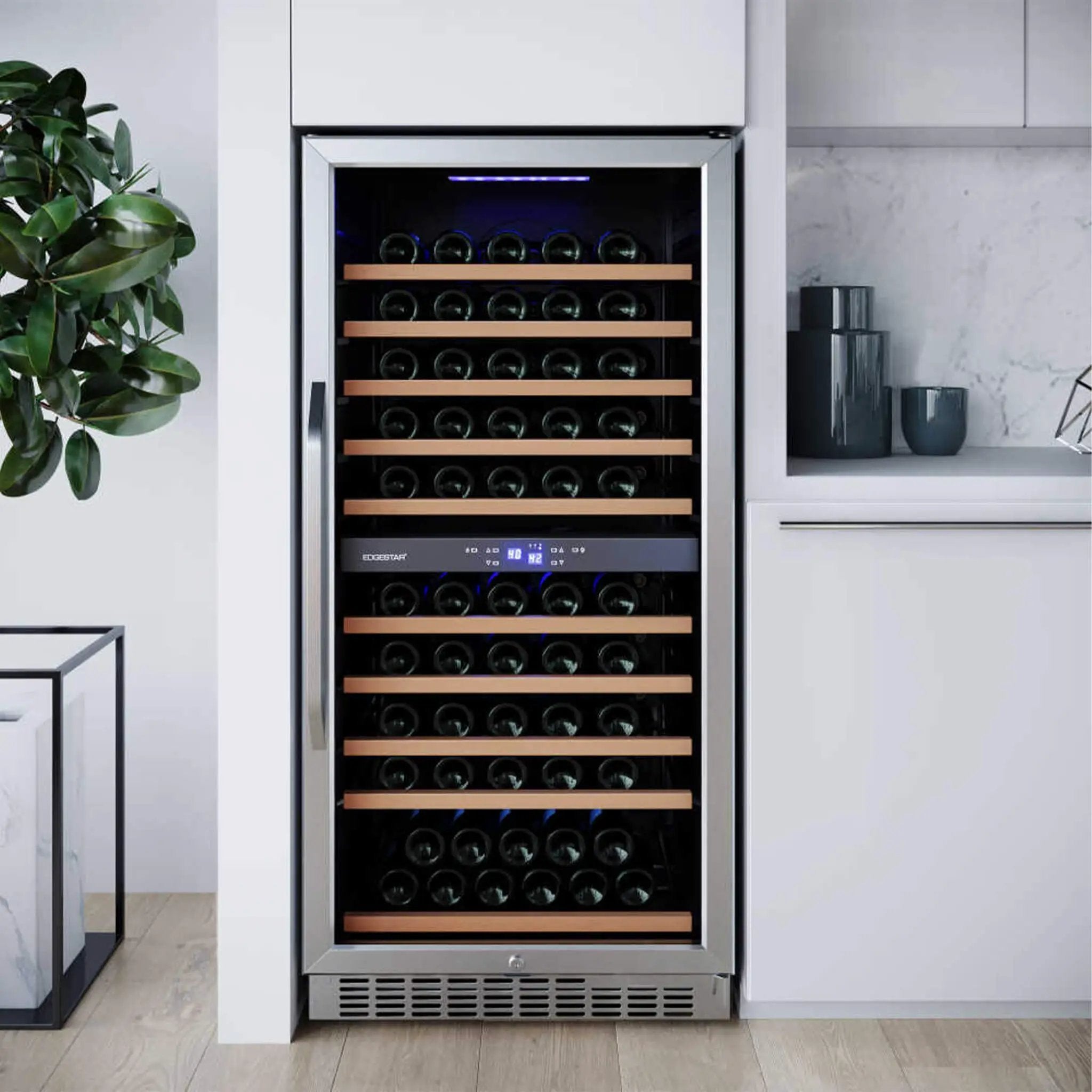 Edgestar Premium 24-Inch 101 Bottle Capacity Built-In Dual Zone Wine Cooler (SAK92835) by SAKSBY WHOLESALE