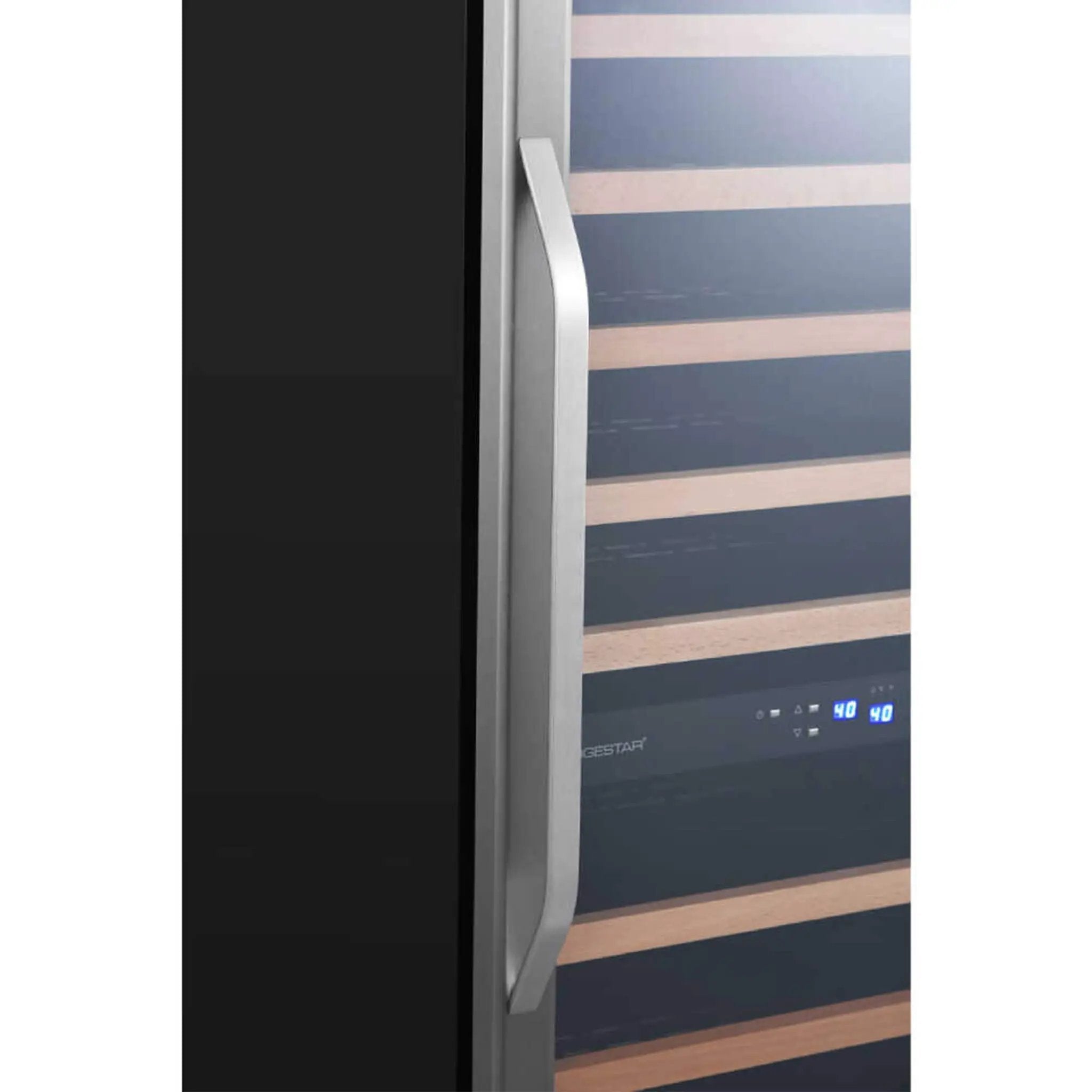 Edgestar 24-Inch 141 Bottle Capacity Freestanding Dual Zone Wine Cooler With Interior Lighting [CWR1552DZ] (SAK49245) by SAKSBY WHOLESALE