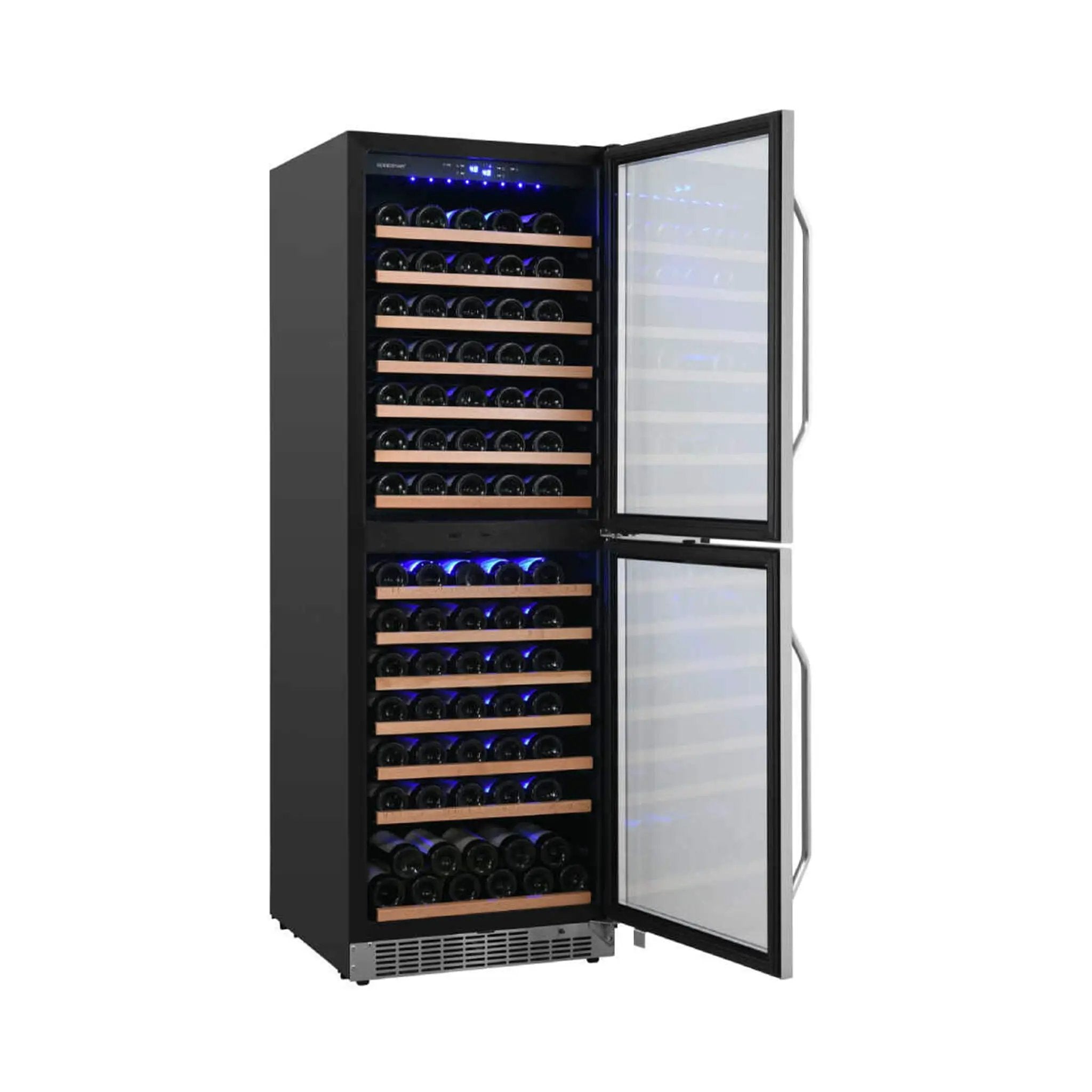 Edgestar 24-Inch 142 Bottle Built-In Dual Zone Double Door Wine Cooler With Door Lock [CWR1553DD] (SAK30742) by SAKSBY WHOLESALE