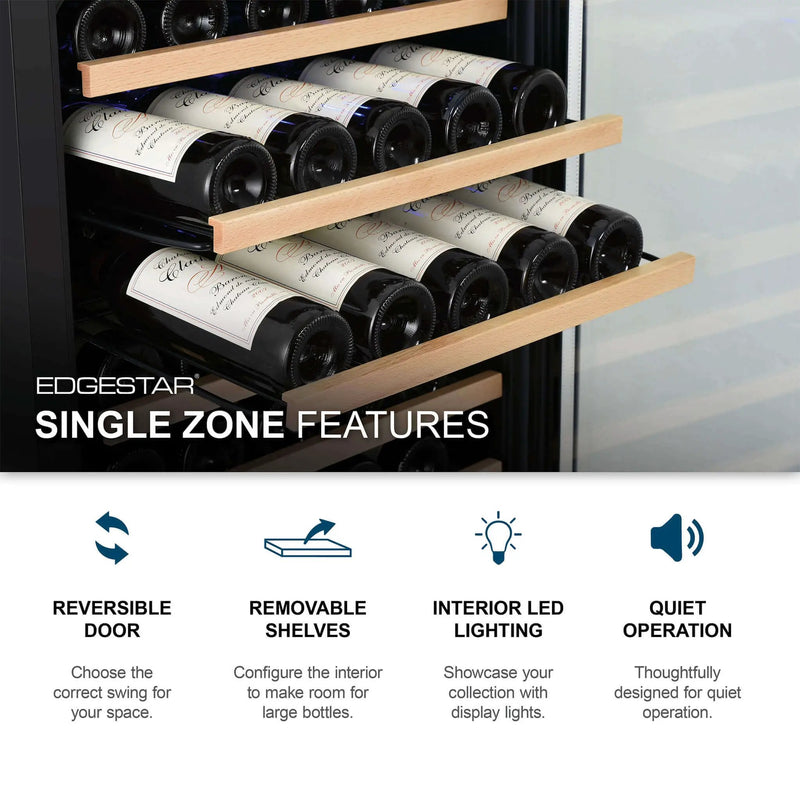 Edgestar 24-Inch Wide 111 Bottle Capacity Freestanding Single Zone Wine Cooler [CWR1212SZ] (SAK68320) by SAKSBY WHOLESALE