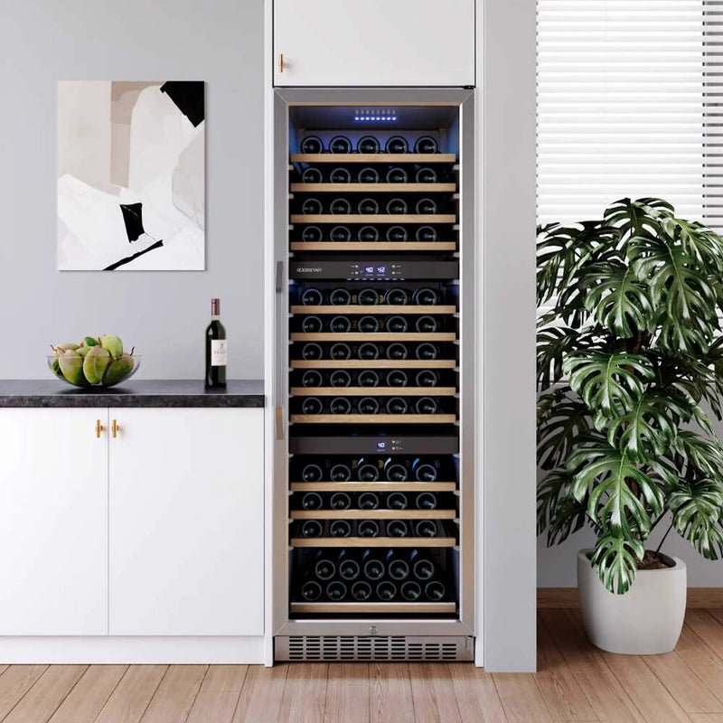 Edgestar 24-Inch Wide 131 Bottle Capacity Built-In Triple Zone Wine Cooler (SAK65891) by SAKSBY WHOLESALE