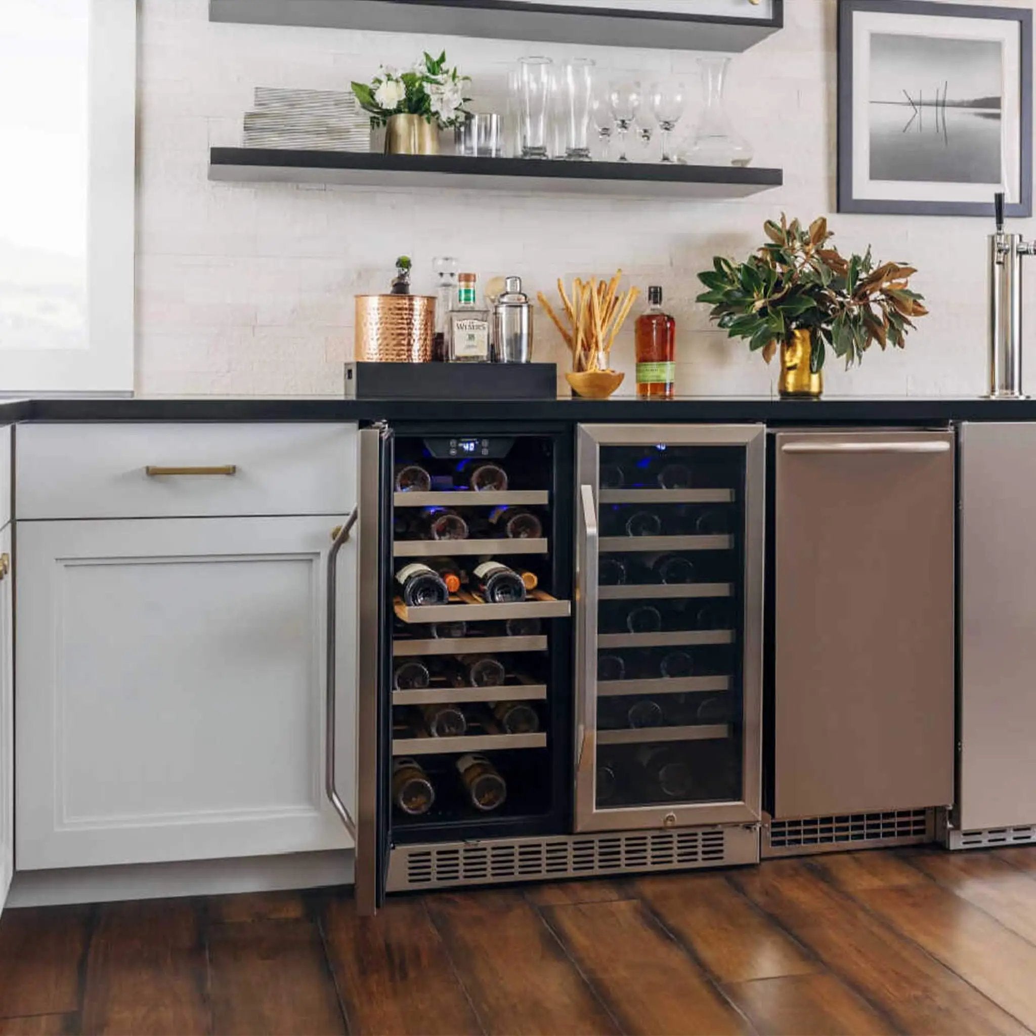 Edgestar 30-Inch Wide 56 Bottle Capacity Built-In French Door Wine Cooler With Door Locks [CWR5631FD] (SAK56381) by SAKSBY WHOLESALE