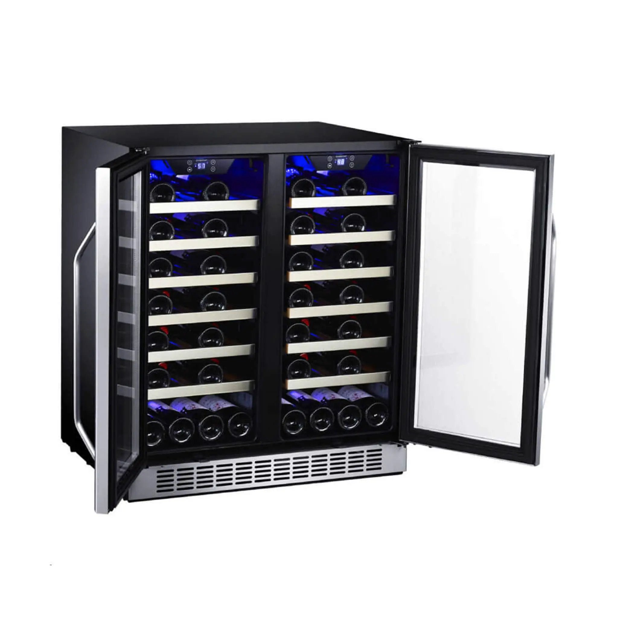 Edgestar 30-Inch Wide 56 Bottle Capacity Built-In French Door Wine Cooler With Door Locks [CWR5631FD] (SAK56381) by SAKSBY WHOLESALE