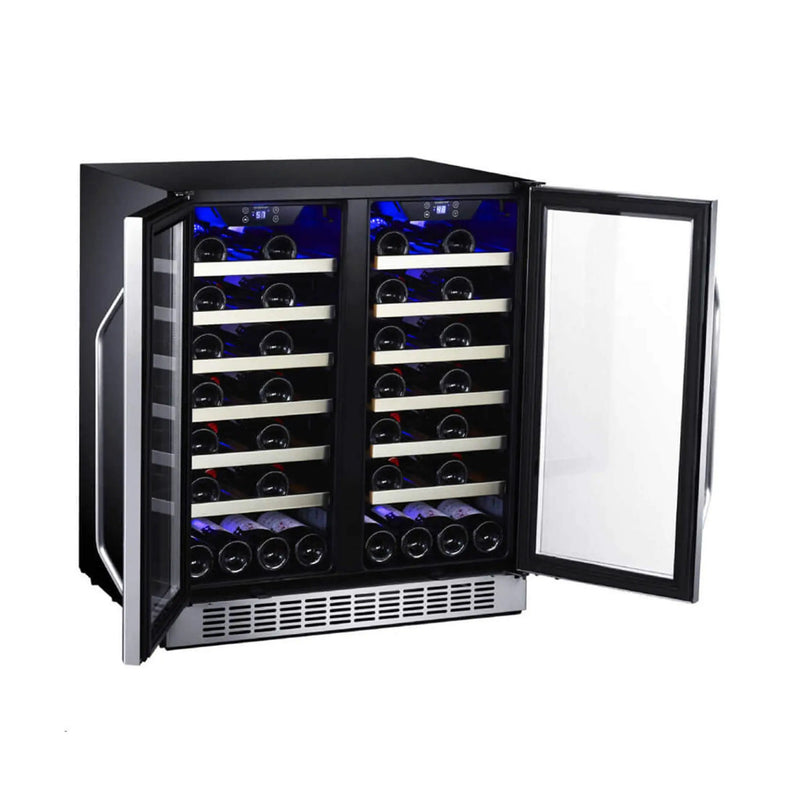 Edgestar 30-Inch Wide 56 Bottle Capacity Built-In French Door Wine Cooler With Door Locks [CWR5631FD] (SAK56381) by SAKSBY WHOLESALE