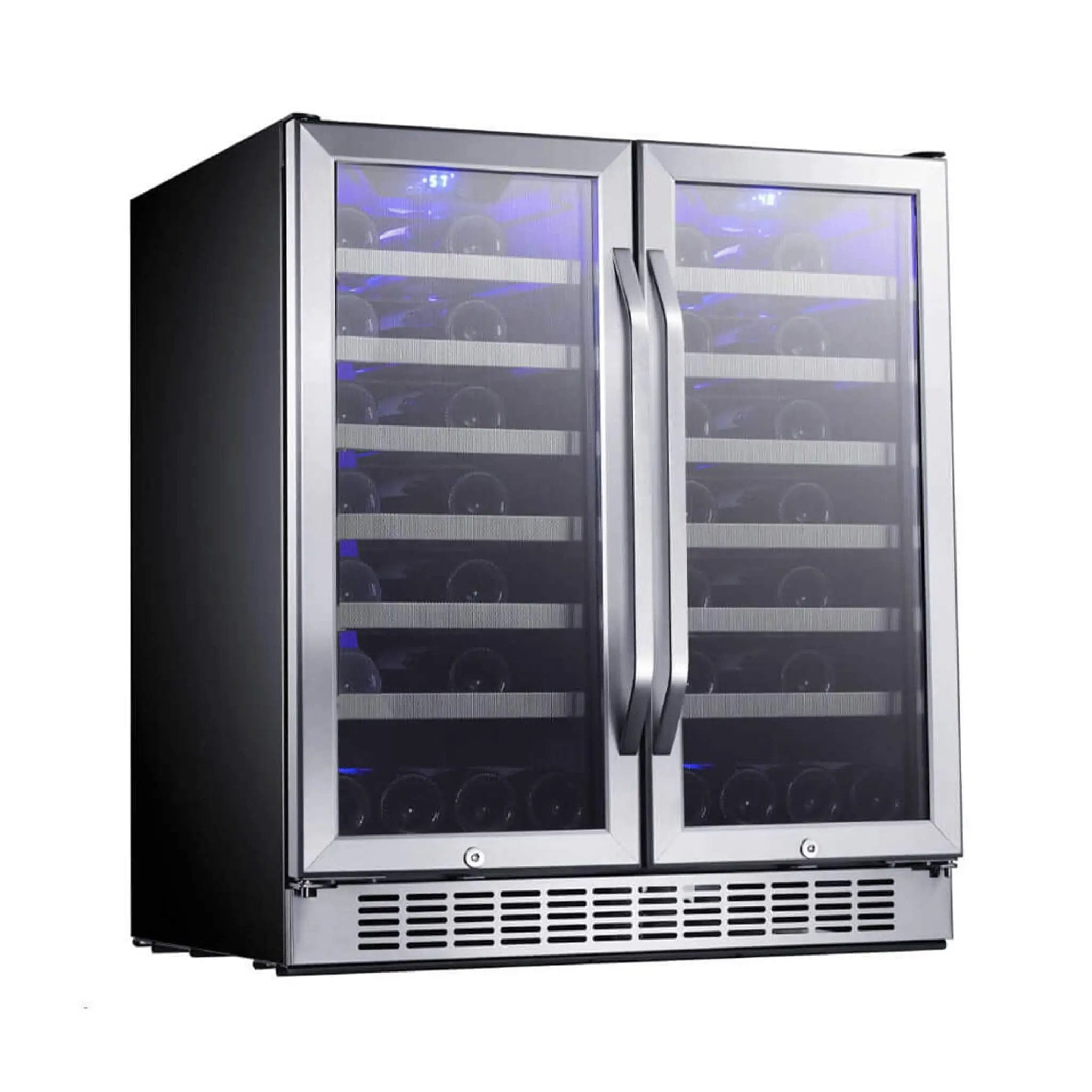 Edgestar 30-Inch Wide 56 Bottle Capacity Built-In French Door Wine Cooler With Door Locks [CWR5631FD] (SAK56381) by SAKSBY WHOLESALE