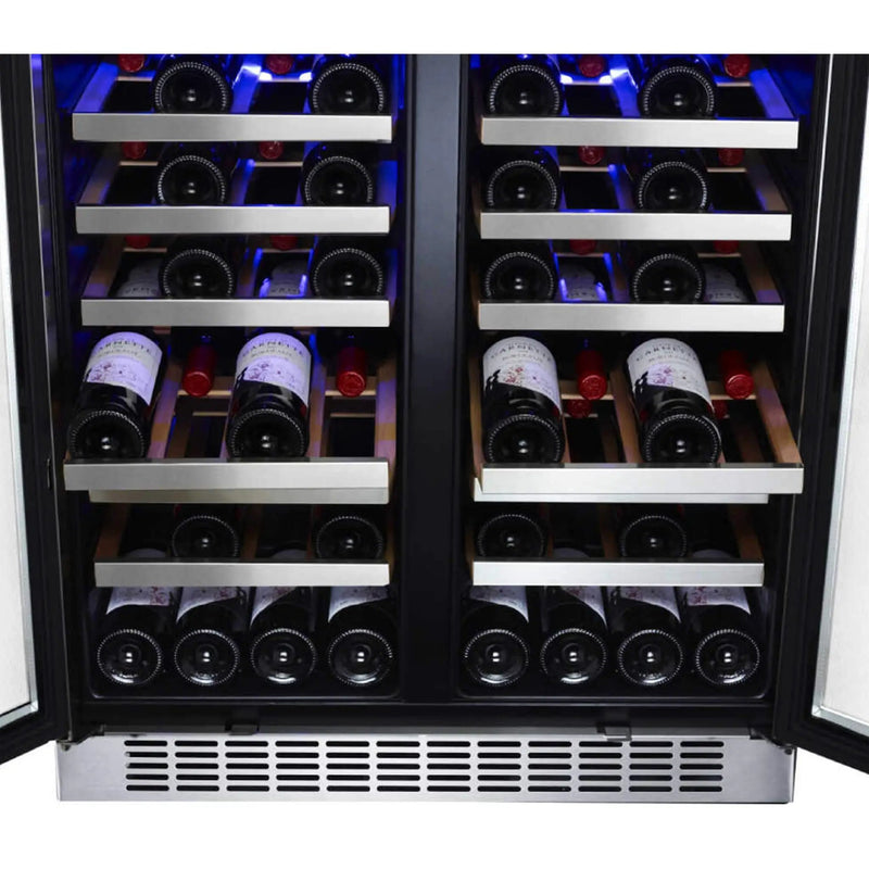 Edgestar 30-Inch Wide 56 Bottle Capacity Built-In French Door Wine Cooler With Door Locks [CWR5631FD] (SAK56381) by SAKSBY WHOLESALE