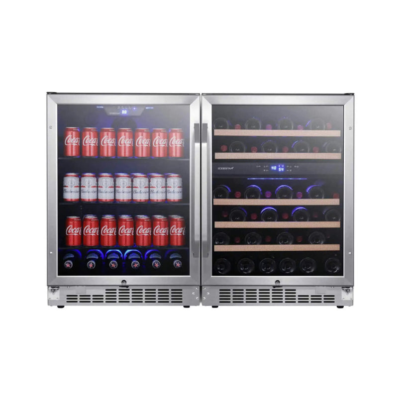 Edgestar 48-Inch Built-In Side-by-Side Wine & Beverage Center With 142 Can And 46 Bottle Capacity (SAK82552) by SAKSBY WHOLESALE