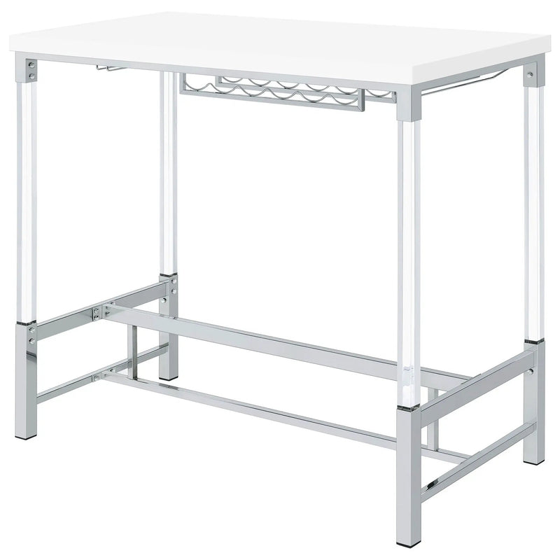 Tonneson - Bar Table With Trestle Base And Wine Storage - White by HouseOfZazla