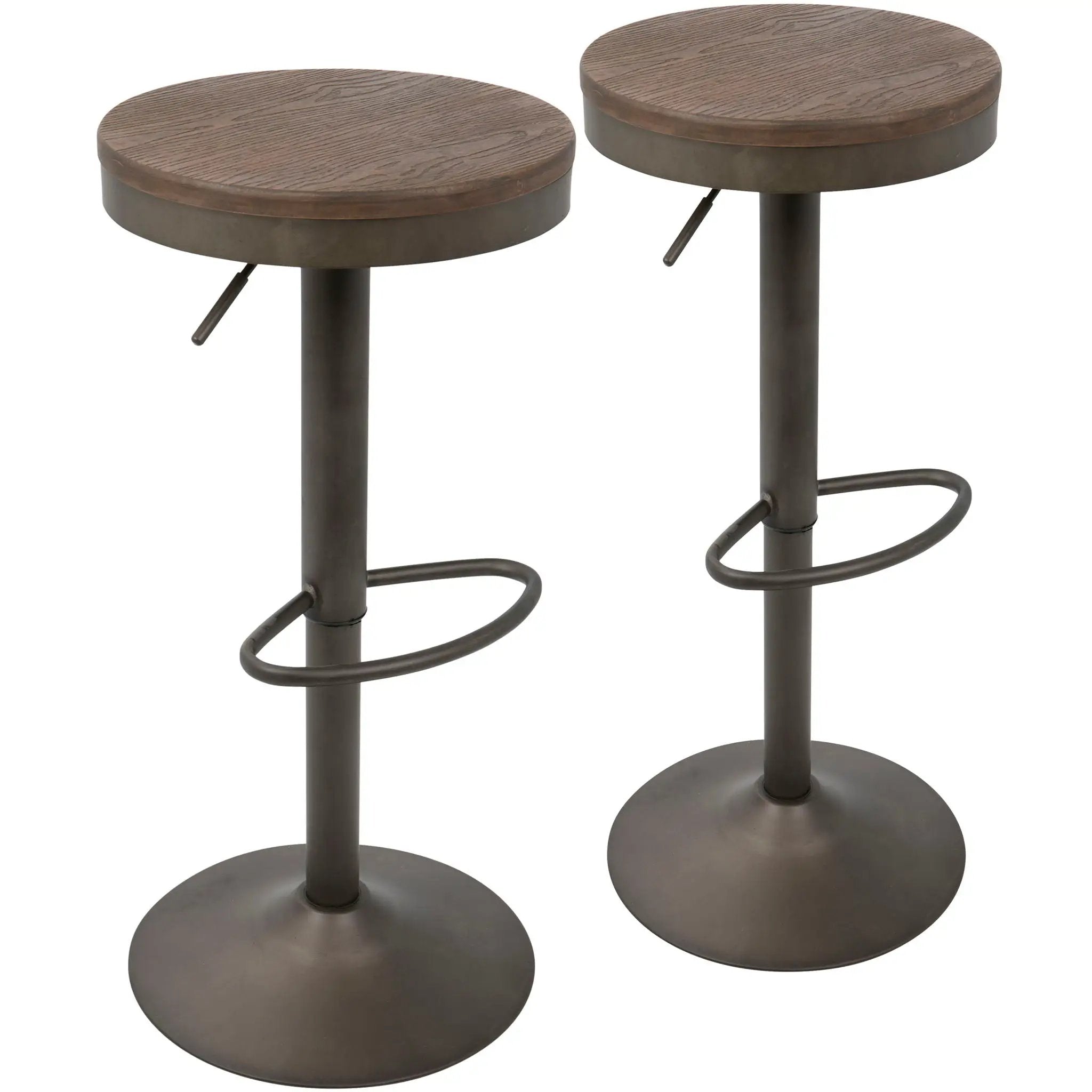 Dakota - Industrial Design Adjustable Barstool (Set of 2) by Unique Piece Furniture
