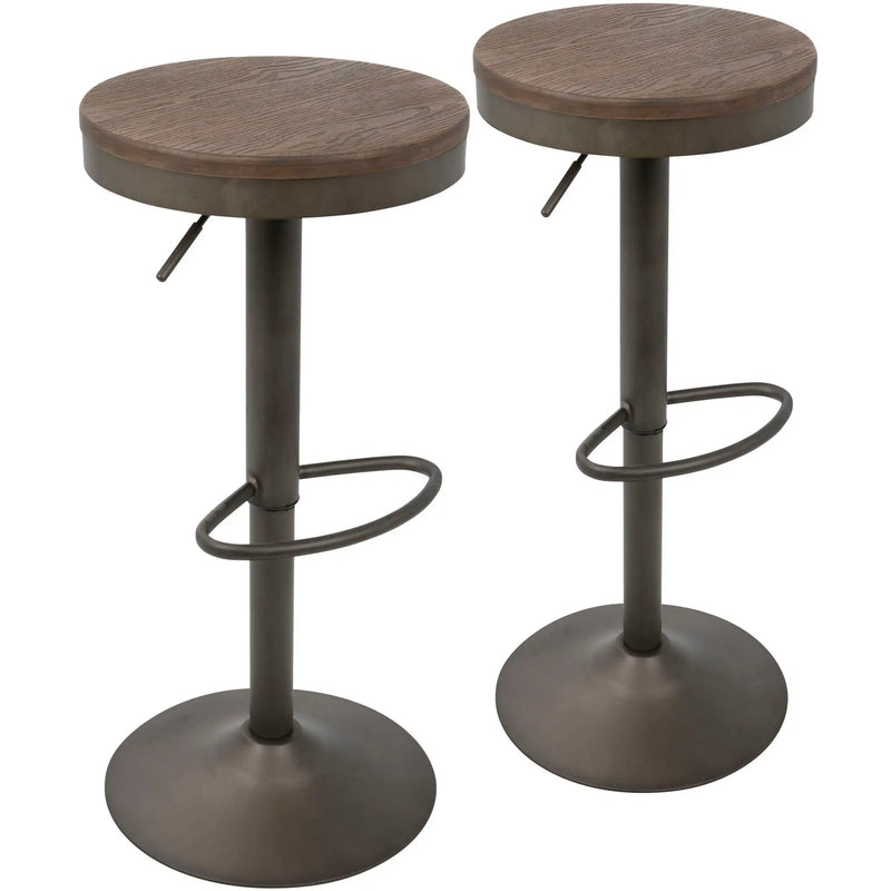 Dakota - Industrial Design Adjustable Barstool (Set of 2) by Unique Piece Furniture