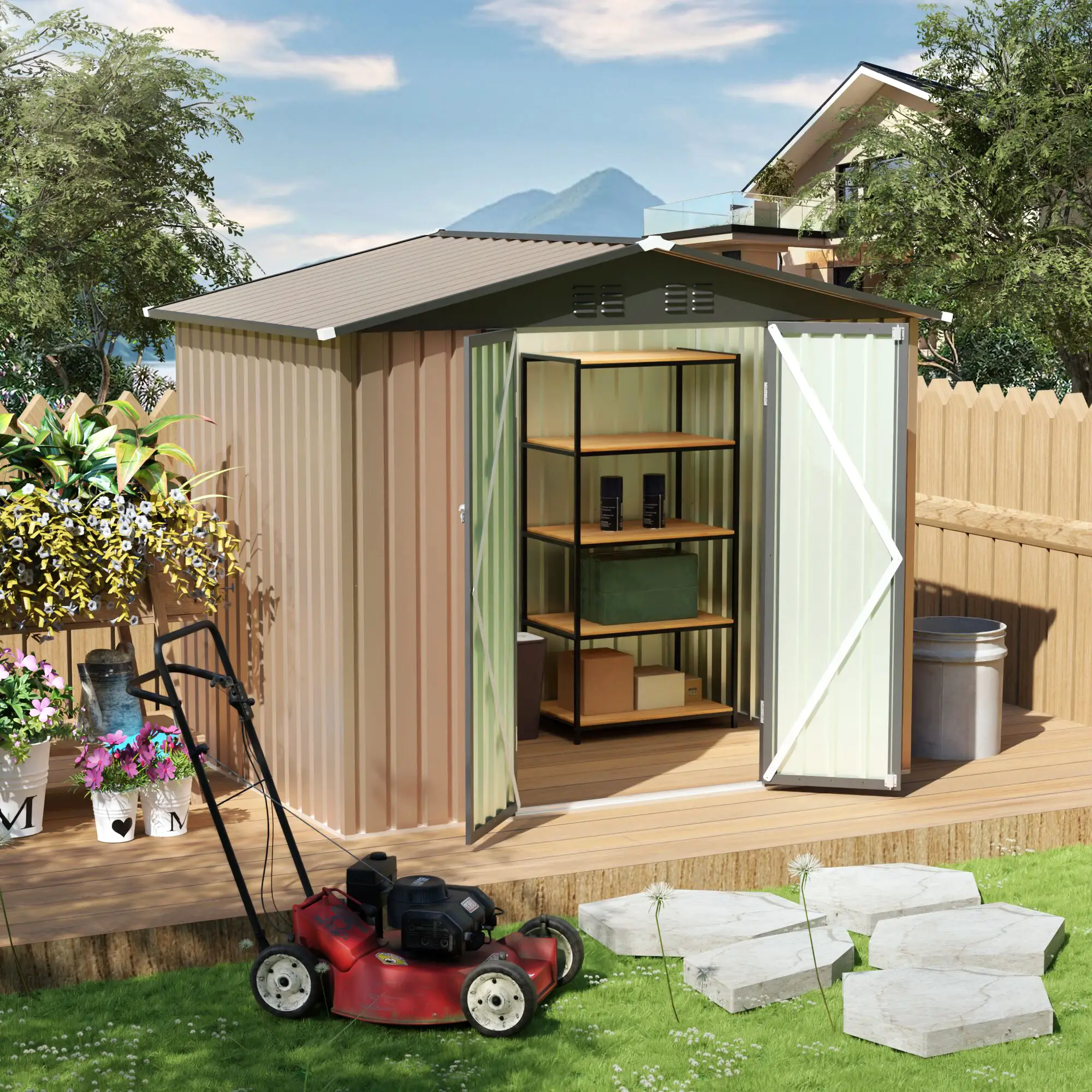 8FT x 6FT Garden Shed with Apex Roof by HouseOfZazla