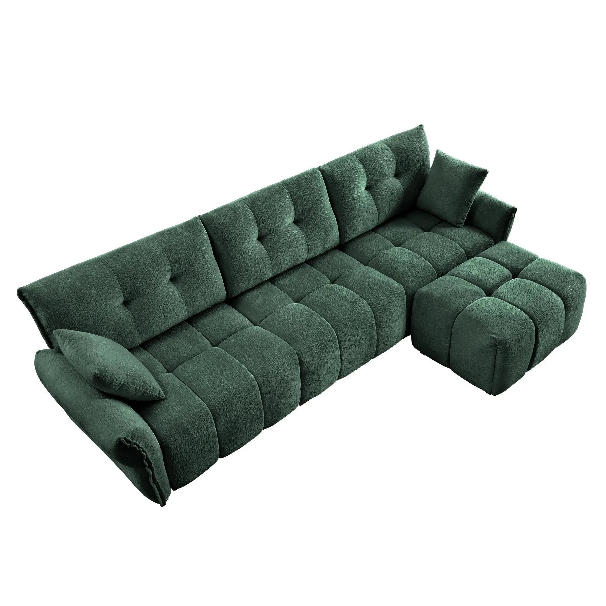 Three-Seater Sofa Set With Ottoman And Pillows by HouseOfZazla