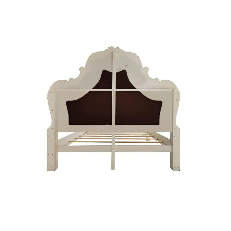 Dresden - Queen Bed - Synthetic Leather & Bone White by Unique Piece Furniture