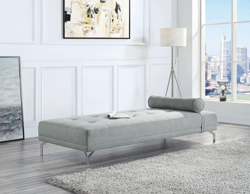 Quenti - Velvet Sofa Bed With Pillow - Gray by Unique Piece Furniture