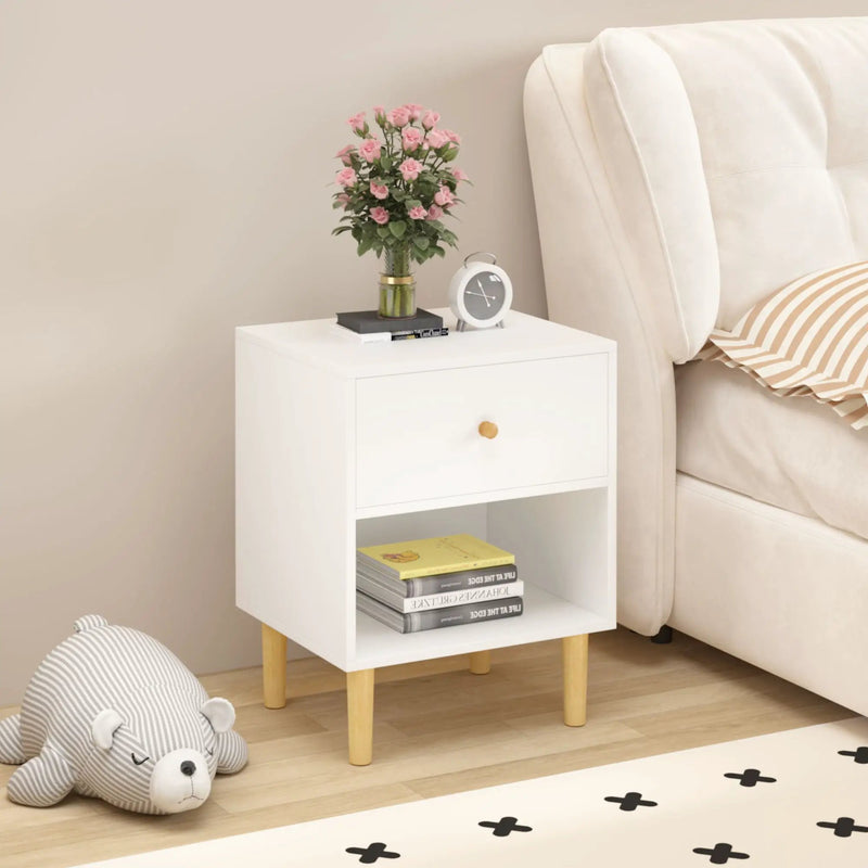 Nightstand With 1 Drawer And 1 Shelf - White by Unique Piece Furniture