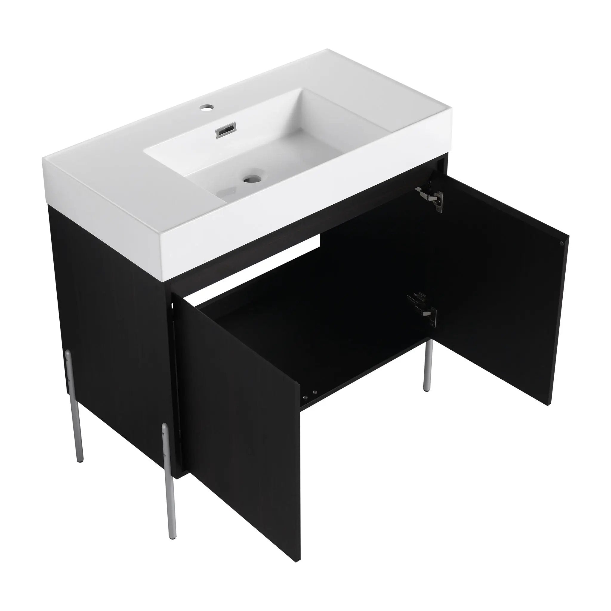 Freestanding Bathroom Vanity With Resin Sink And Storage Cabinet by HouseOfZazla