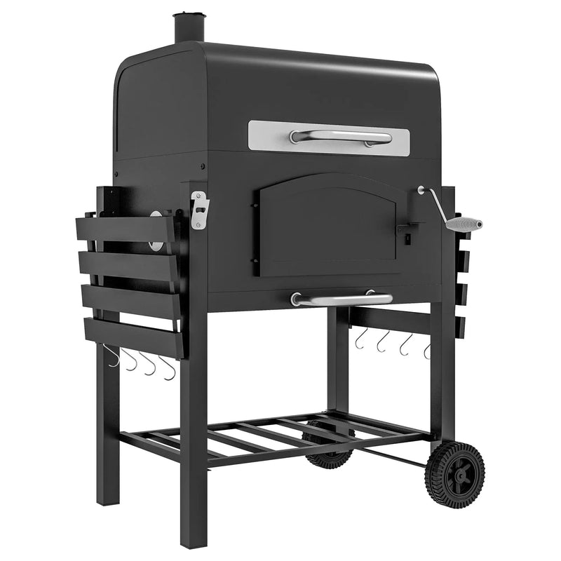 Outsunny Charcoal Grill with Adjustable Height & Folding Shelves by HouseOfZazla