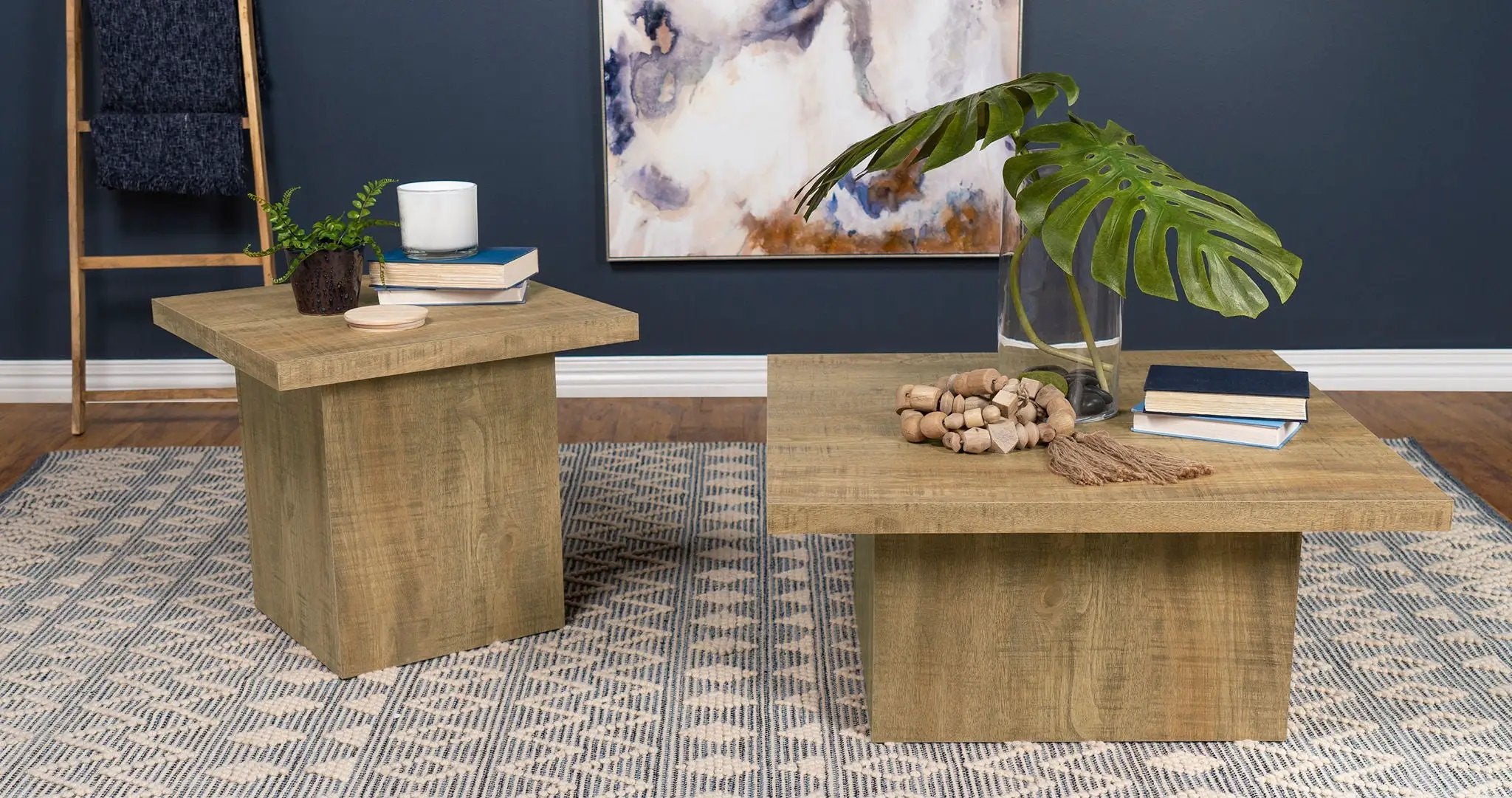 Devar Square Engineered Wood Coffee Table Mango Brown by Unique Piece Furniture