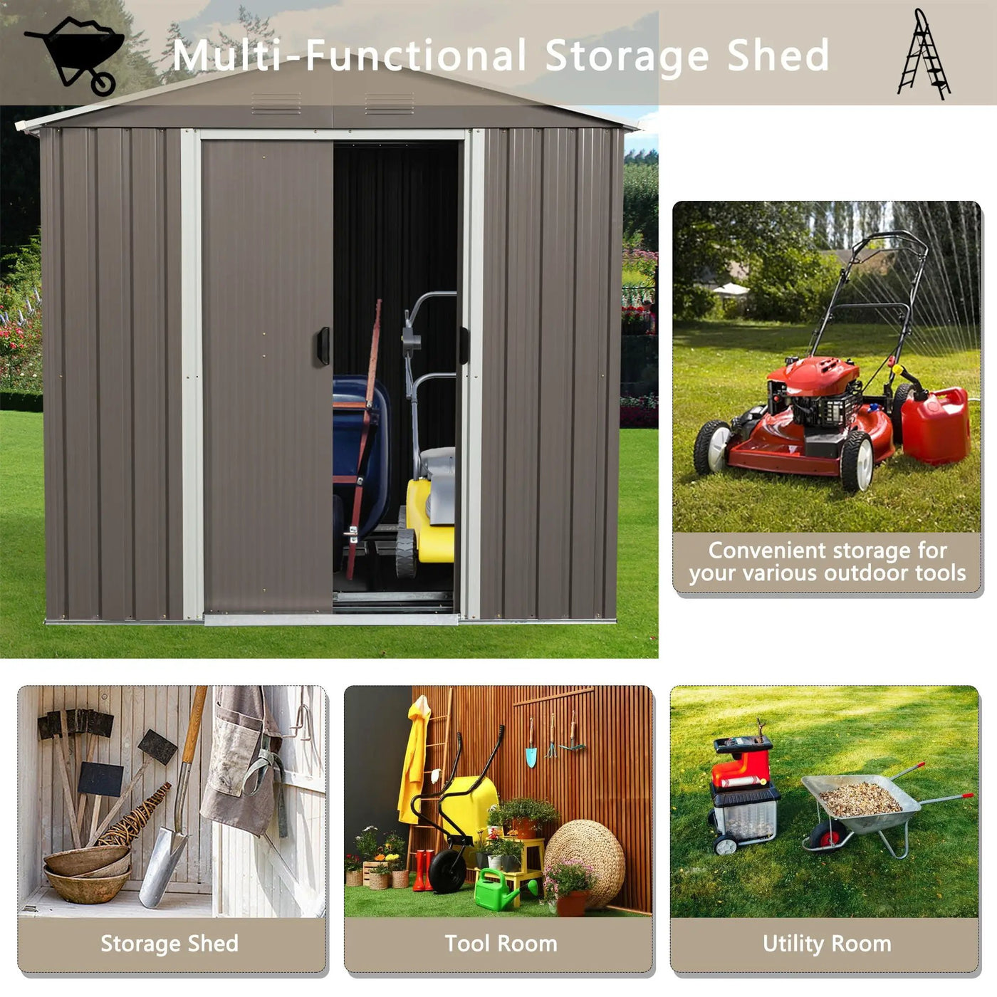 Outdoor Metal Storage Shed With Window by HouseOfZazla