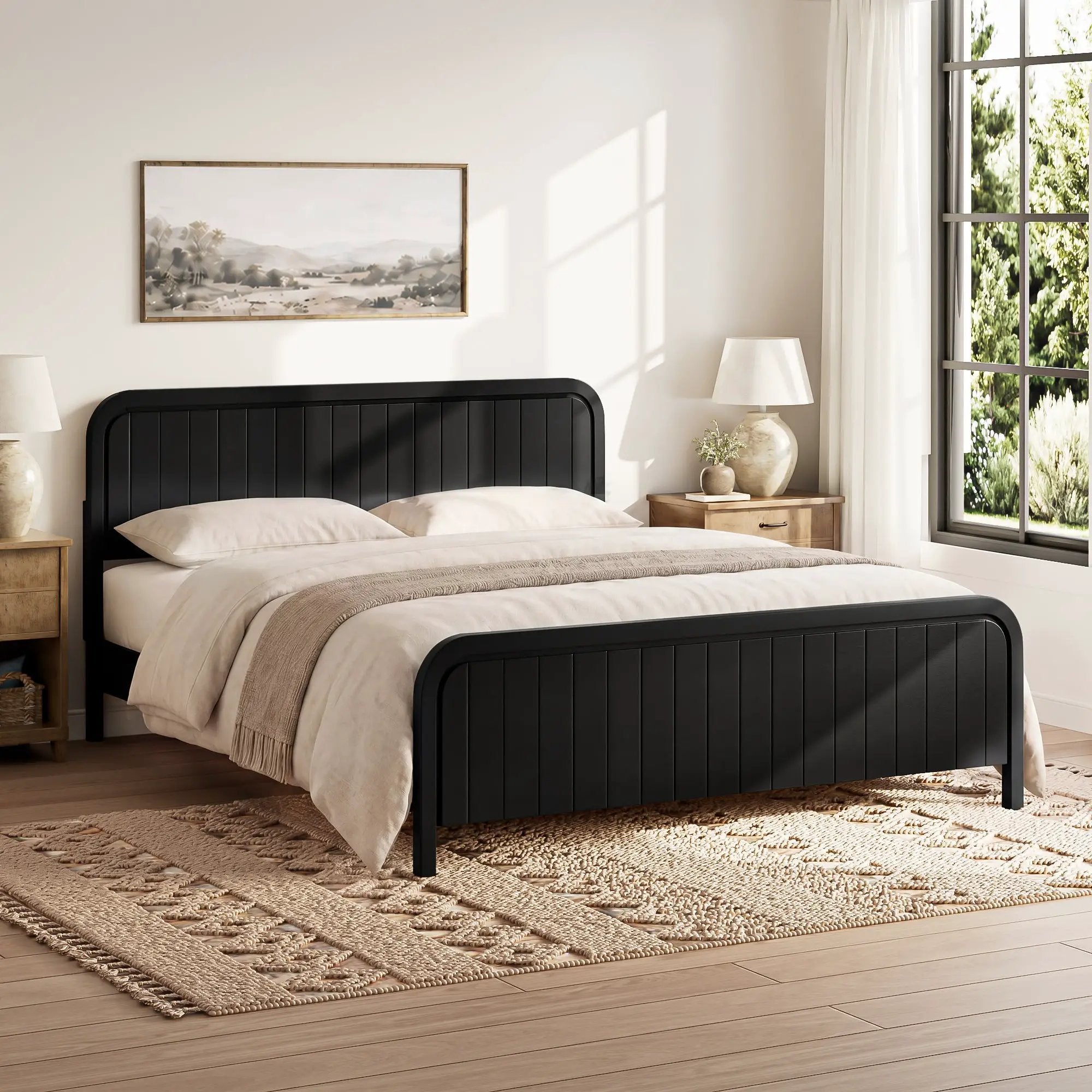 King Bed Frame with Headboard by HouseOfZazla