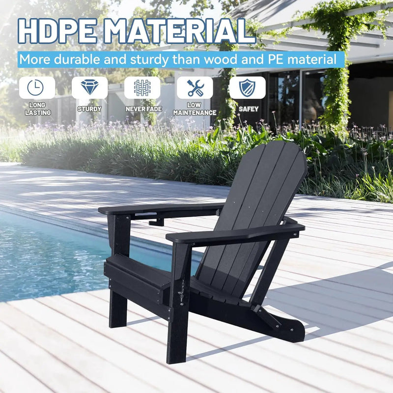 Adirondack Chair, Plastic Adirondack Chairs, HDPE Adirondack Chair, Folding Adirondack Chairs,Outdoor Chairs with Cup by HouseOfZazla