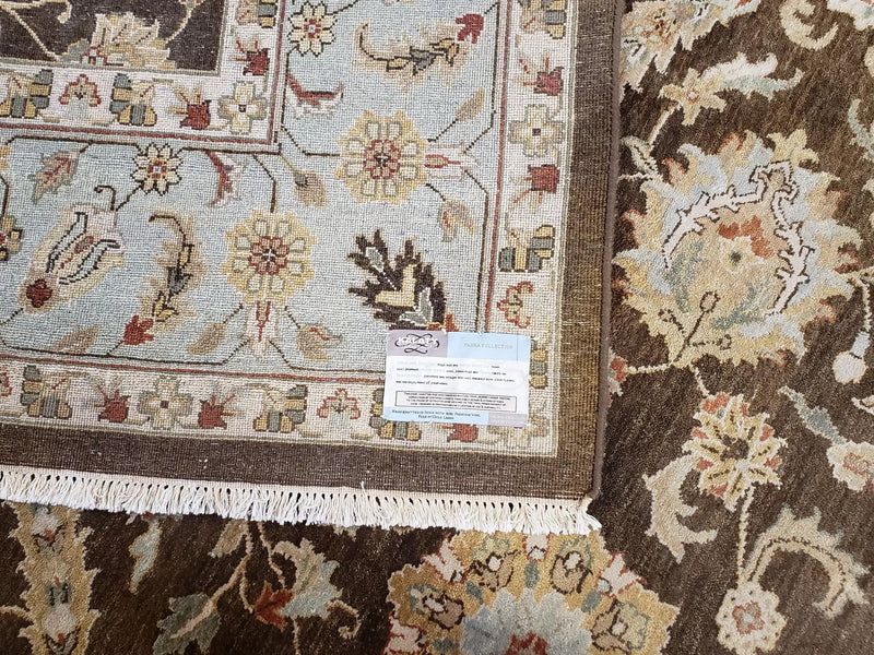 9x12 Vintage Handmade Wool Rug Carpet Indo Mahal Oushak Nice Brown Blue by Jewel Rugs