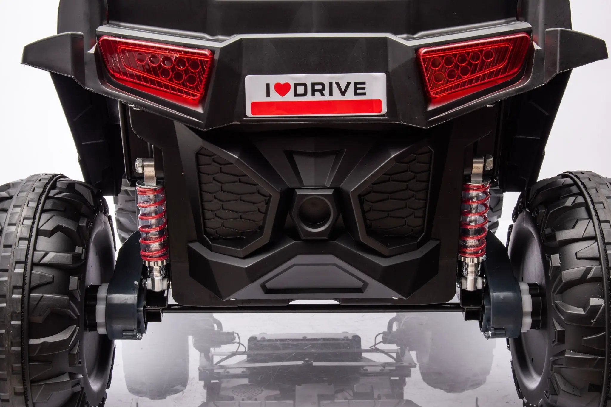 12V7A*2 30W*4 Four-Wheel Drive Seat One Button Start, Forward And Backward, High And Low Speed, Music, Front Light, Power Display, Two Doors Can Open, 2.4G R / C, Seat Belt Four Wheel Absorber by HouseOfZazla