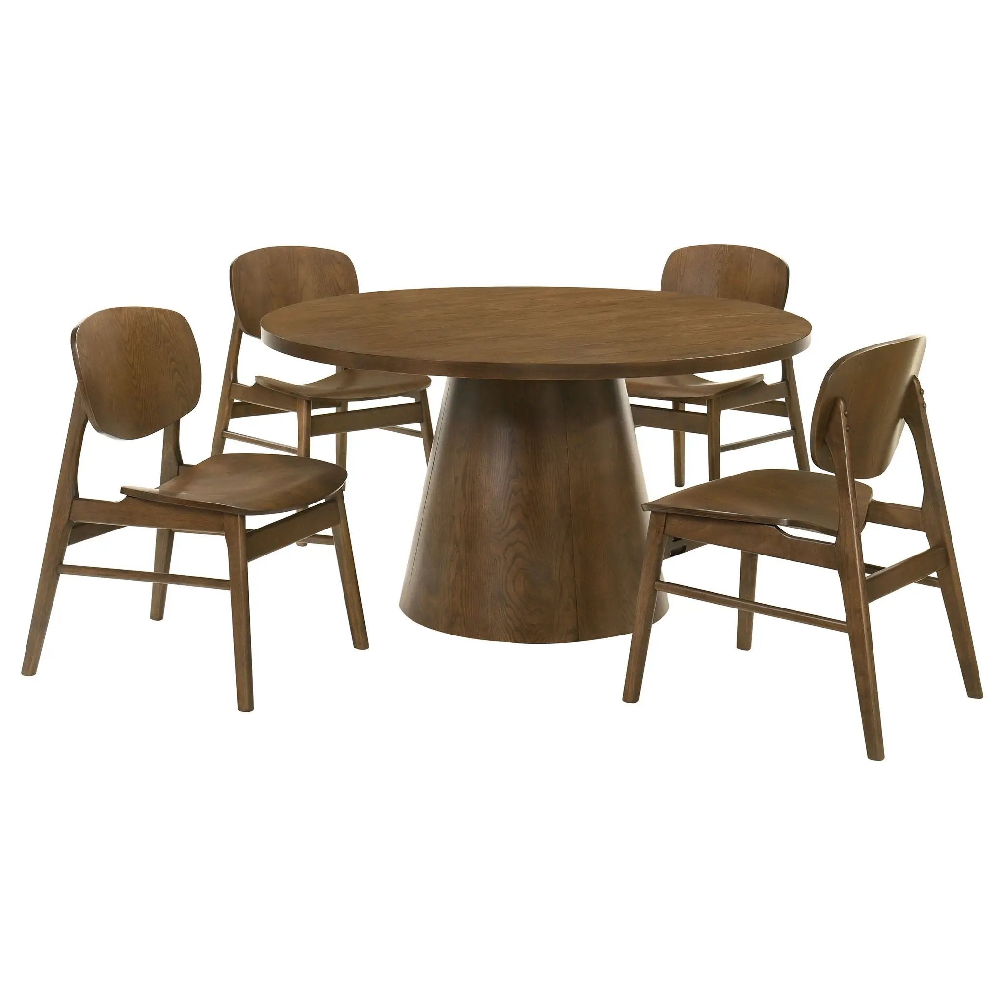 Franklin 5-piece 54-inch Round Dining Table Set Dark Brown by Unique Piece Furniture