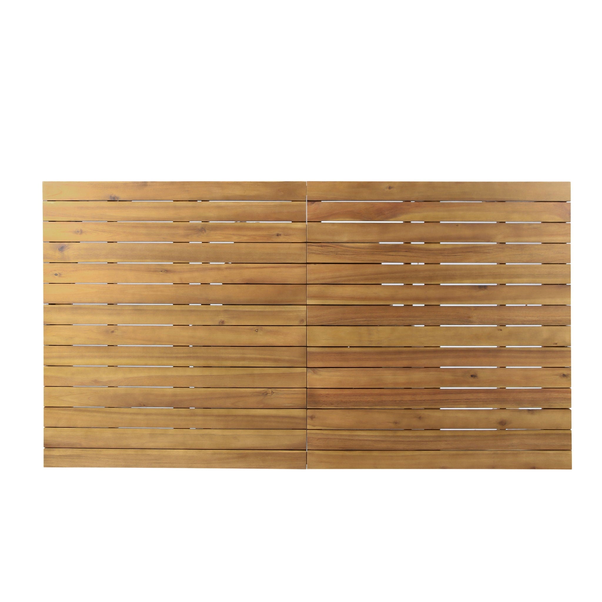 Wilson Expandable Dining Table With Slat Design - Teak Acacia Wood by HouseOfZazla