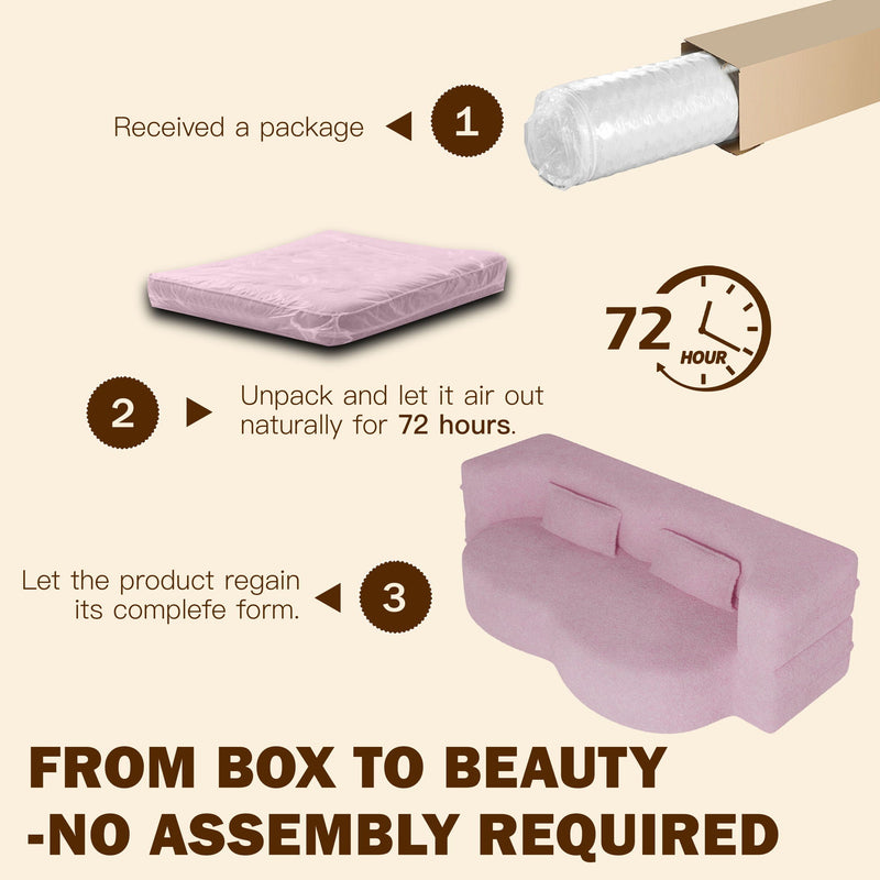 Modern Floor Sleeper Sofa Bed With 2 Pillows, Convertible Twin Size Folding Mattress For Living Room by HouseOfZazla
