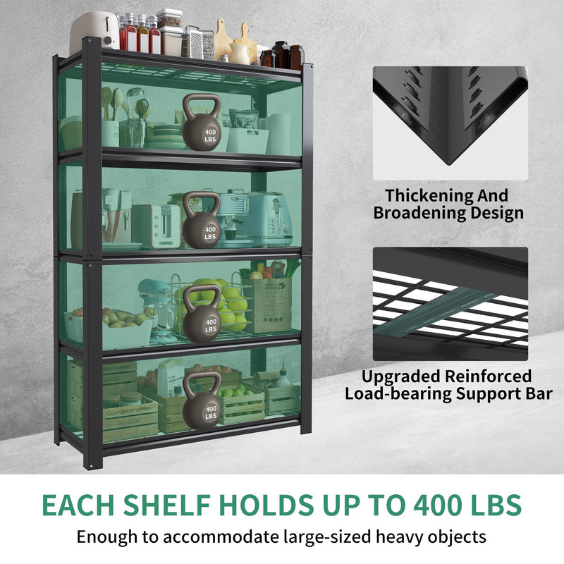 Heavy Duty 5 Tier Adjustable Metal Mesh Storage Rack With 2000 Lbs Capacity - Brushed Nickel by HouseOfZazla