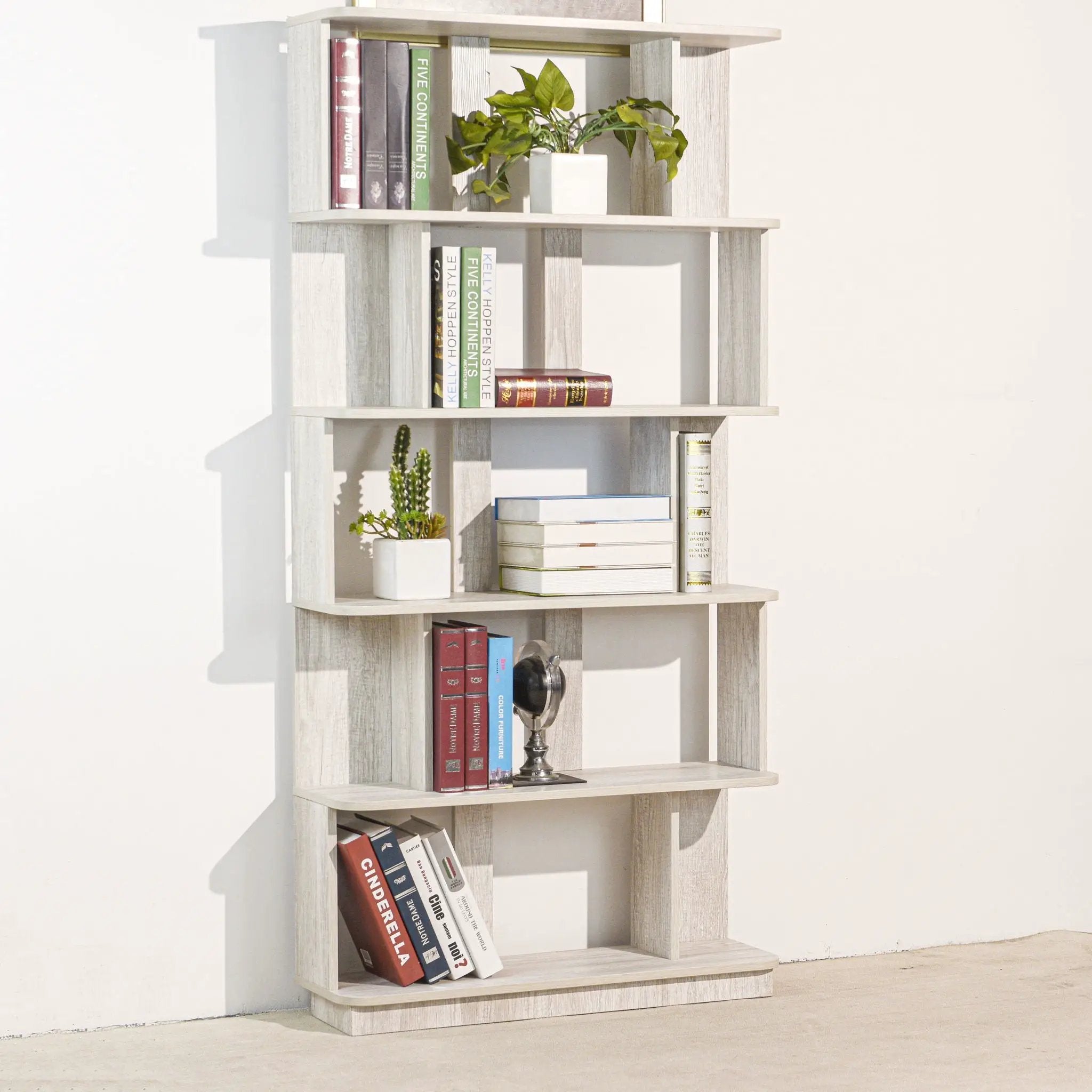 Modern 5 Tier Open Storage Bookcase by HouseOfZazla