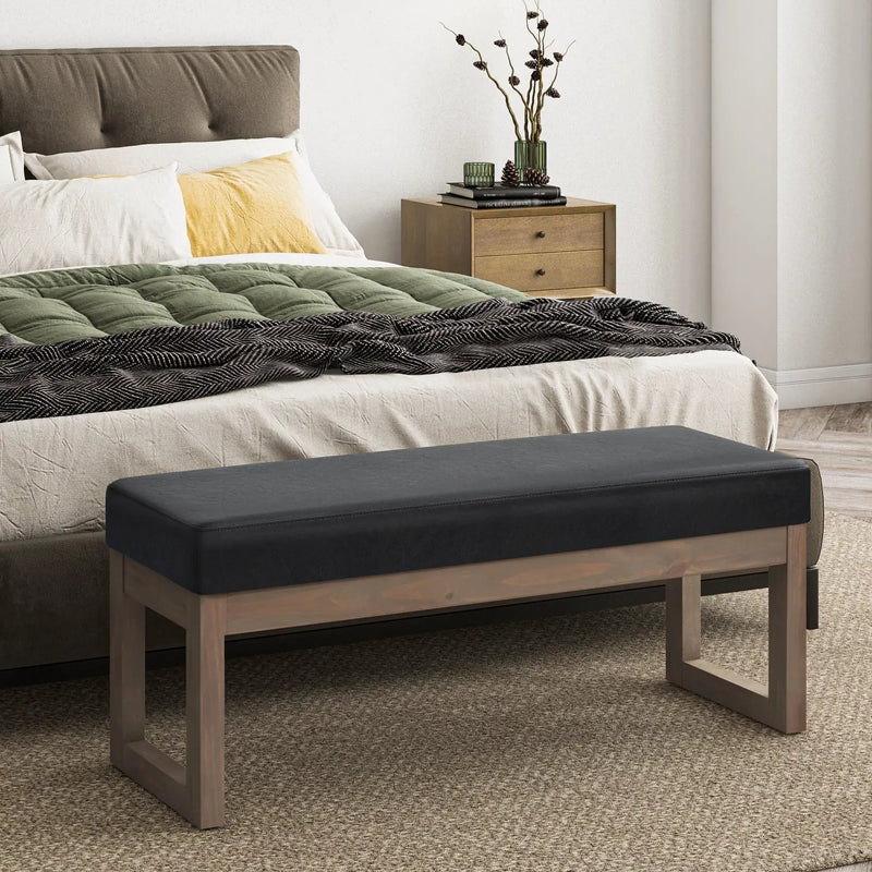 Milltown Large Ottoman Bench - Midnight Black by HouseOfZazla