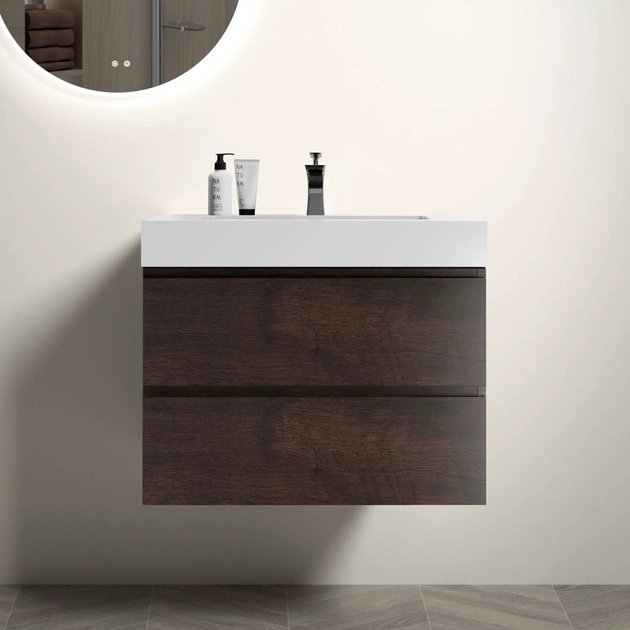 Alice - Bathroom Vanity Wall Mounted With Sink, Large Storage Floating Bathroom Vanity For Modern Bathroom, One-Piece Sink Basin Without Drain And Faucet by HouseOfZazla