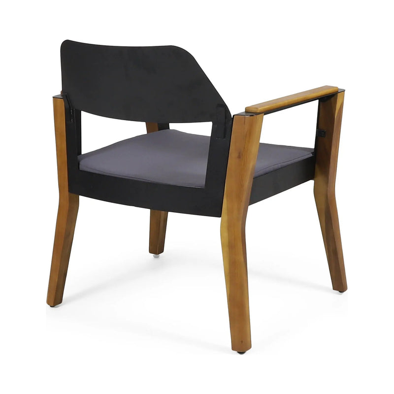 Soho Transitional Style Outdoor Club Chair (Set of 2) with Cushions - Teak by HouseOfZazla