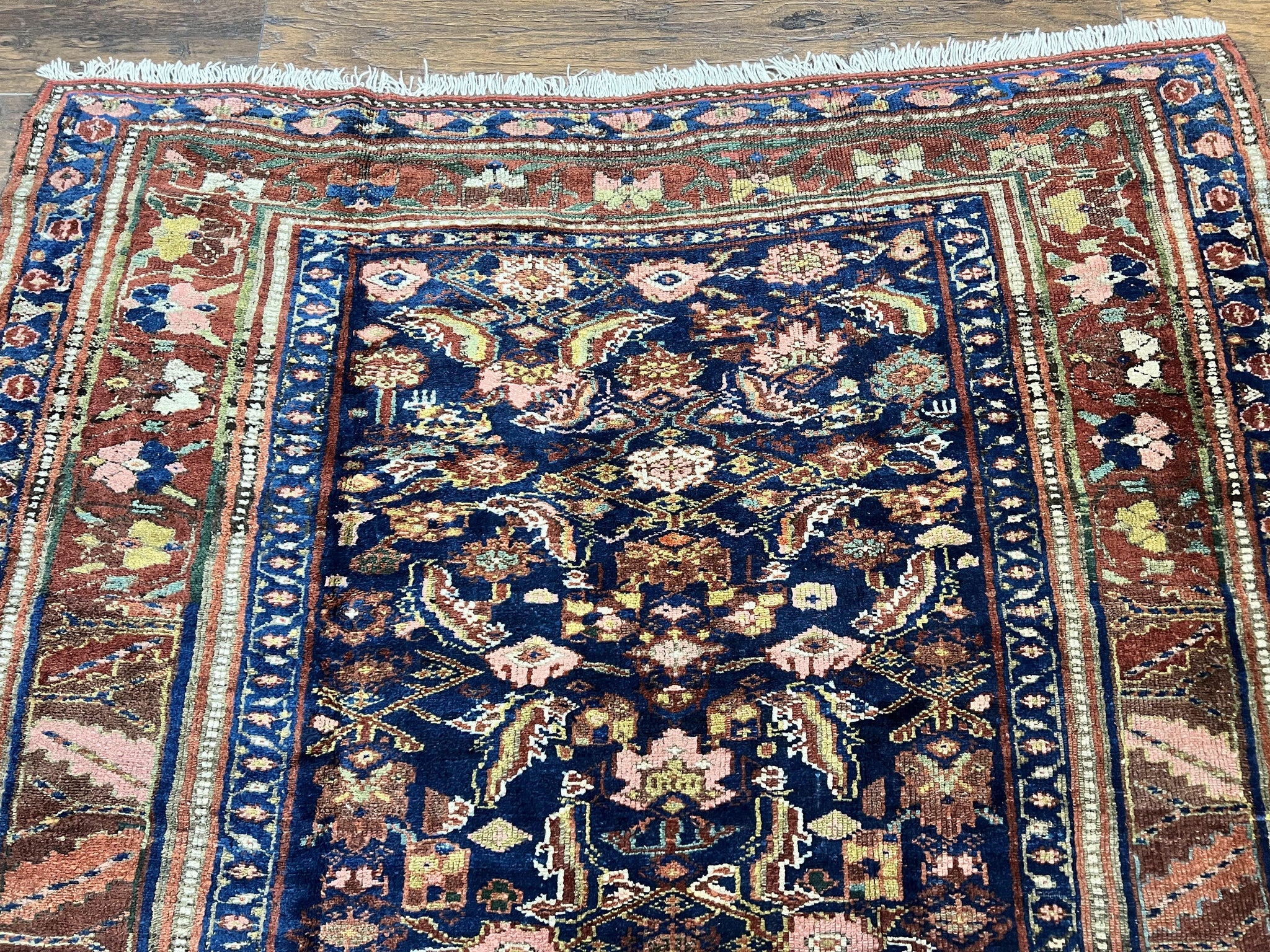 Caucasian Kalegy Rug 6x11, Wide Runner, Wool Hand Knotted Carpet, Navy Blue Tribal Rug, 1920s Antique Rug, 6 x 11 Oriental Carpet by Jewel Rugs