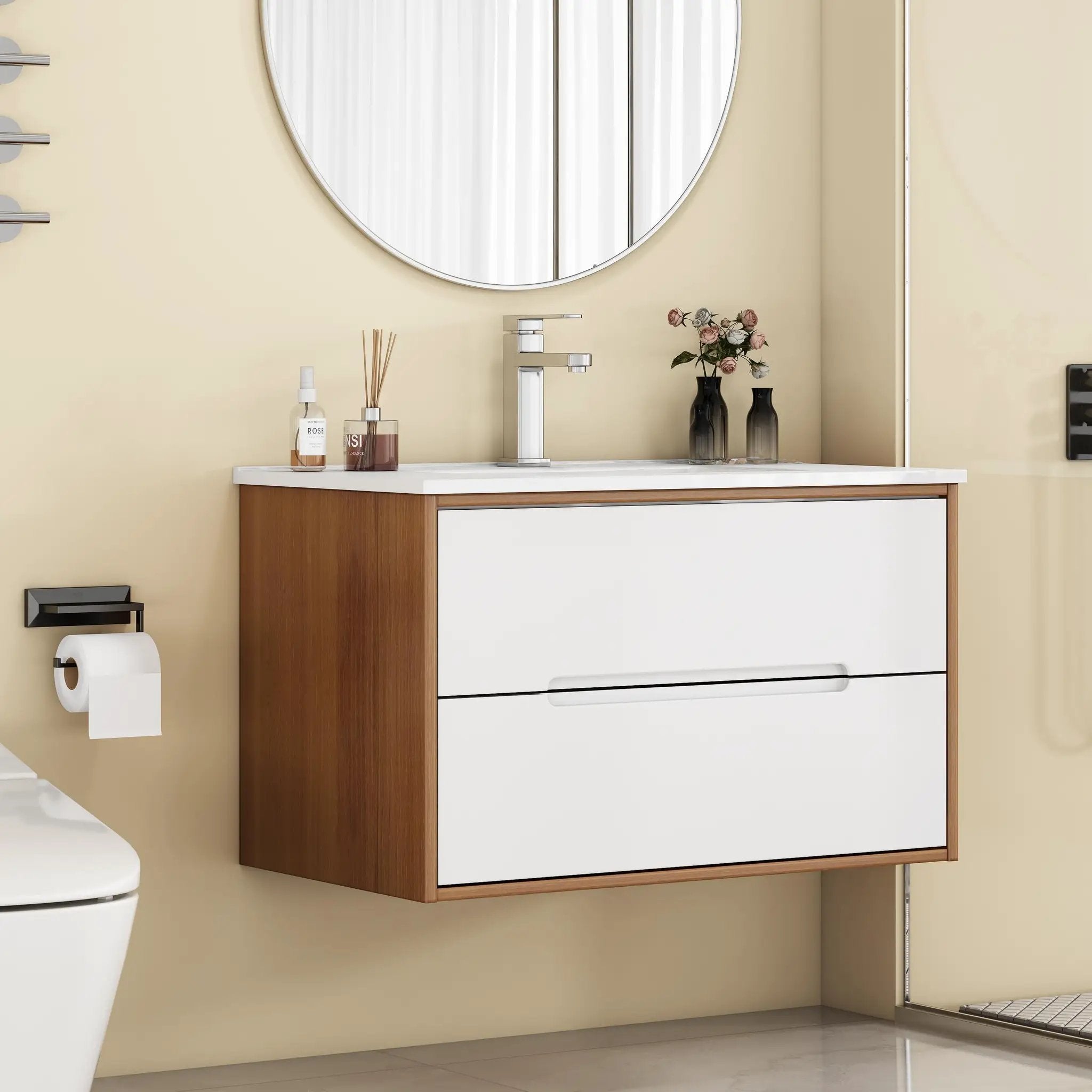 32-Inch Wall-Mounted Bathroom Vanity With Sink Combo by HouseOfZazla