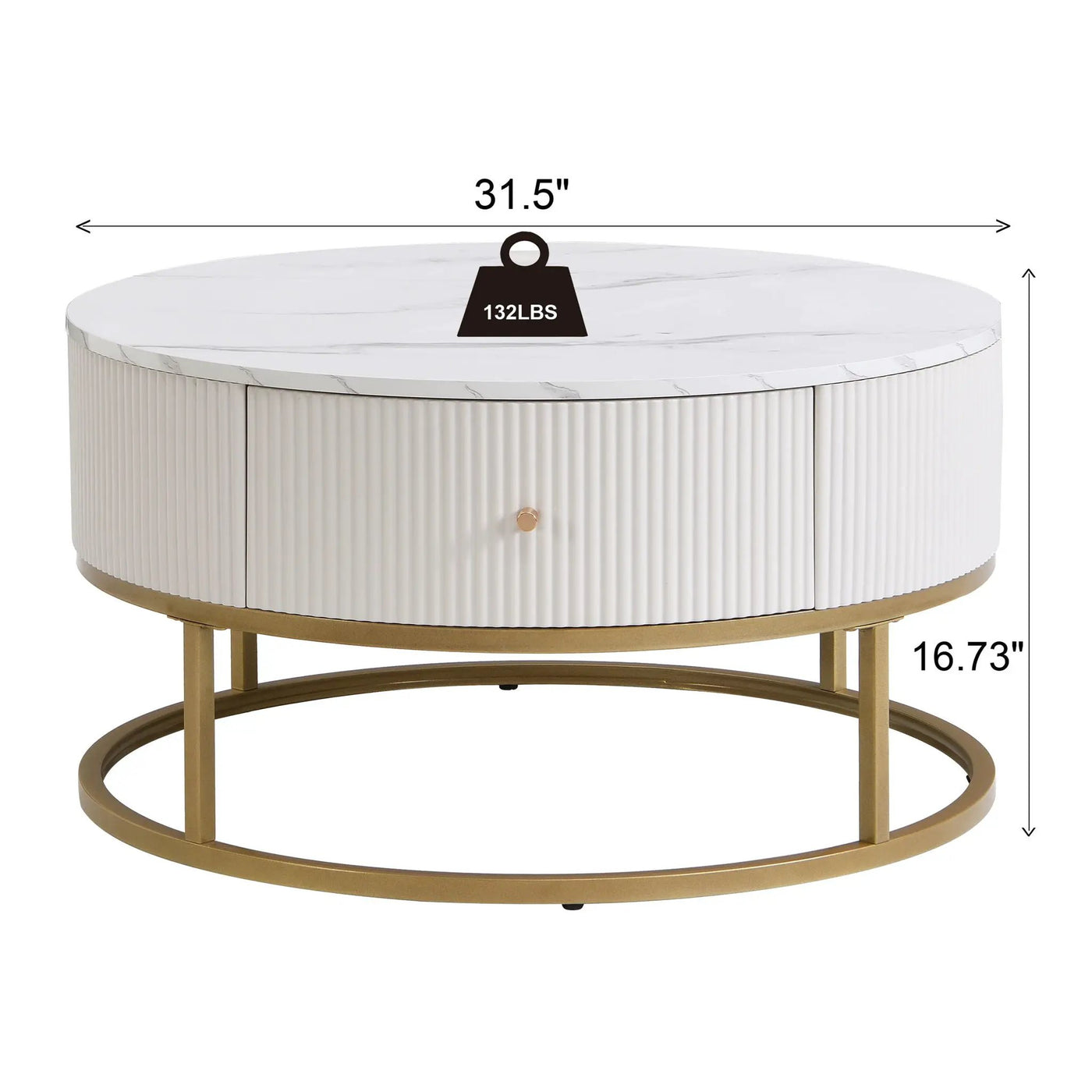 Modern Round Table With Drawers by Unique Piece Furniture