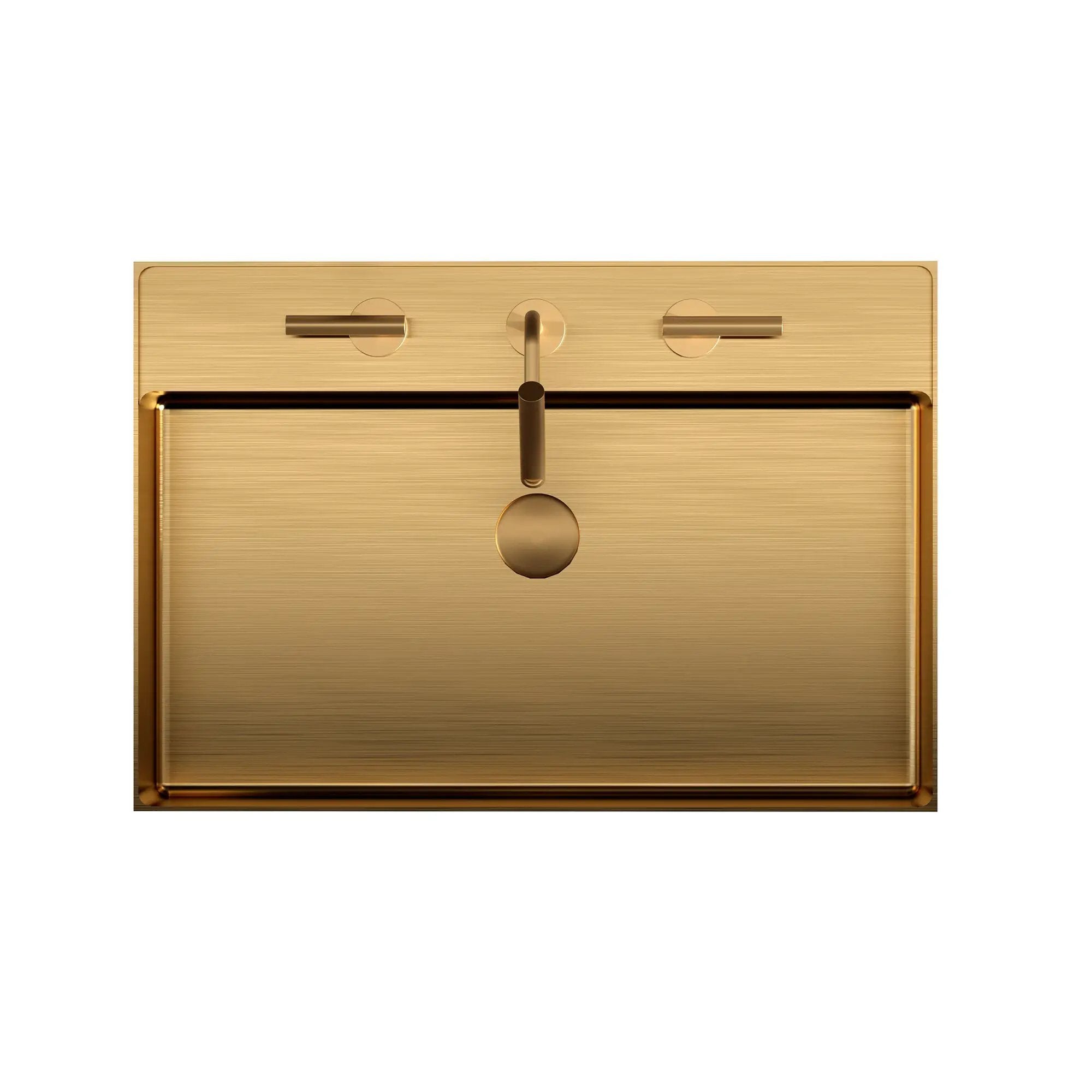 20"x14" Integrated Brushed Gold Stainless Steel Sink by HouseOfZazla