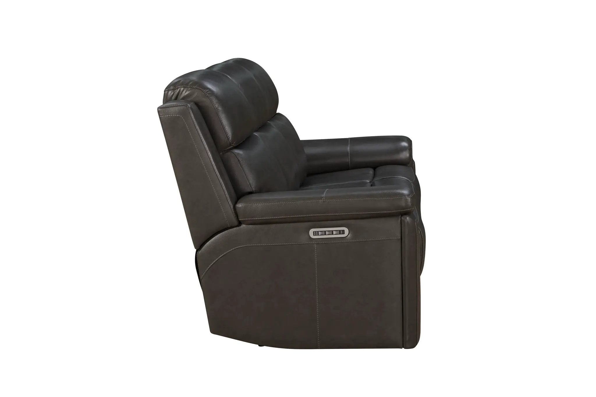 Leon - Power Sofa Recliner With Power Headrest, Power Lumbar, Heat And Massage (Dropdown Table With Smart Tabletop Control) - Smokey Gray by Unique Piece Furniture