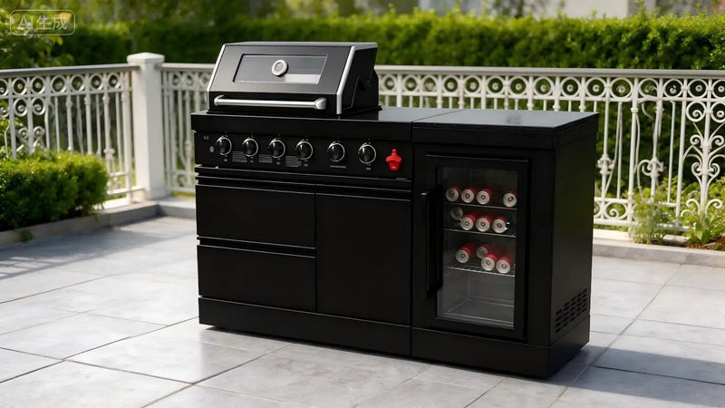 65-Inch 4-Burner Stainless Steel Propane Gas Outdoor Kitchen Barbecue Island Grill by HouseOfZazla
