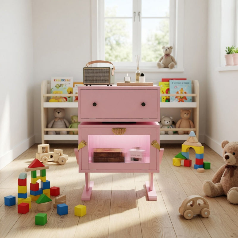Robot LED Nightstand With 360° Rotating Drawer by HouseOfZazla