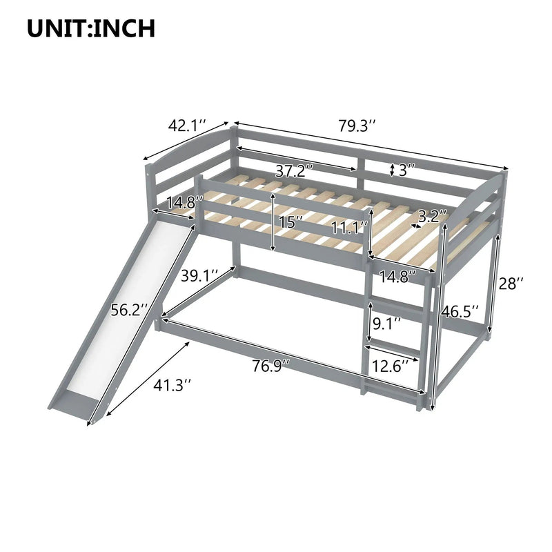 Durable Bunk Bed With Convertible Slide And Ladder by Unique Piece Furniture