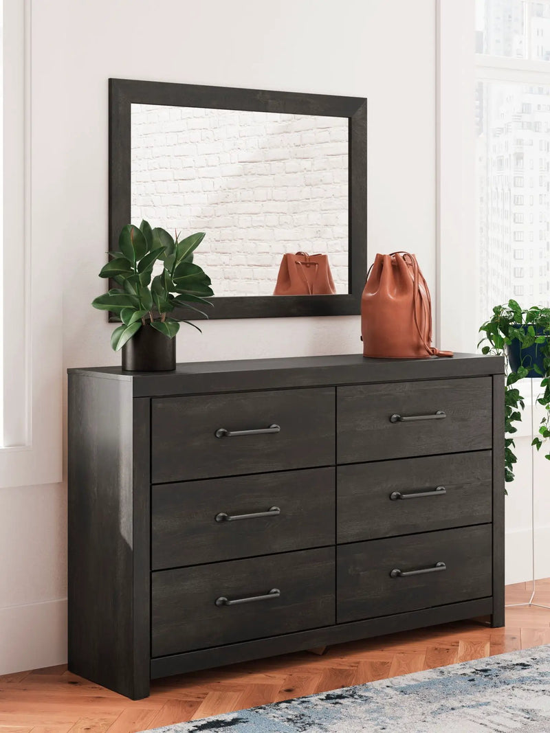 Hollivern - Dresser And Mirror - Dark Gray by Unique Piece Furniture