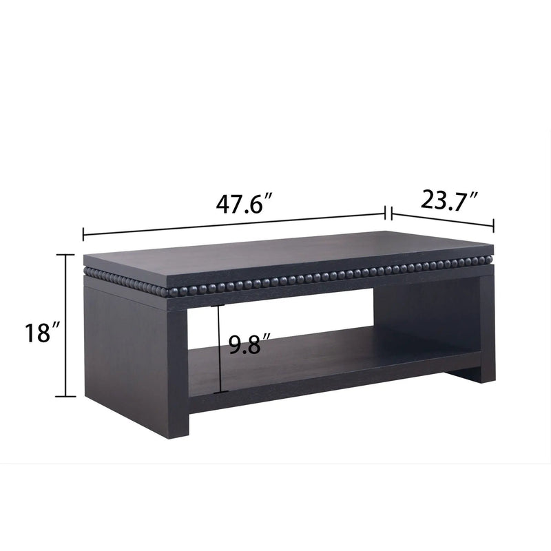 Modern Coffee Table With Beaded Trim by Unique Piece Furniture