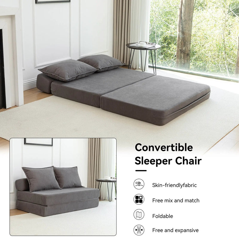 Foldable Sofa Bed Sleeper Lounge Chair with Pillow by HouseOfZazla