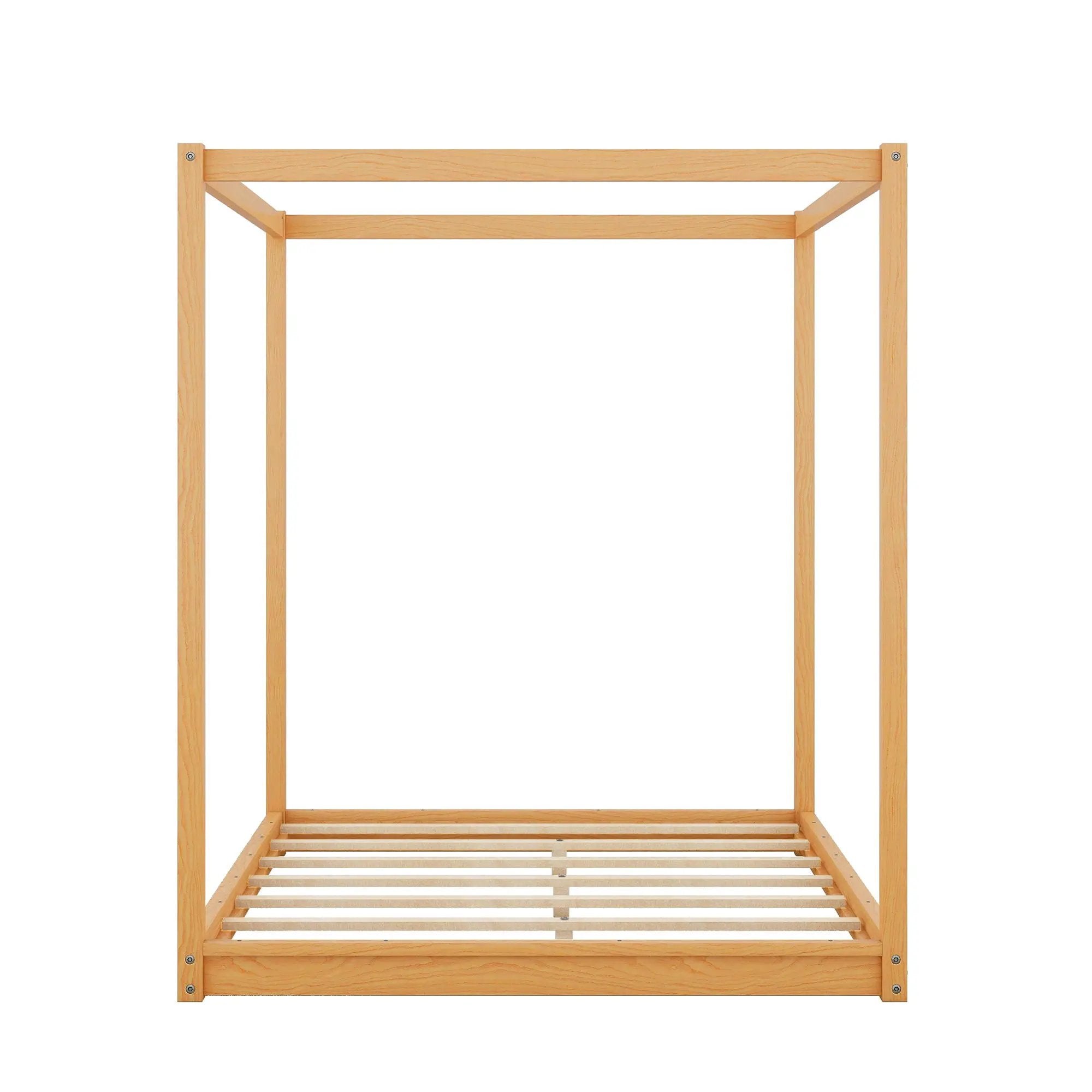 Wood Canopy Platform Bed With Support Legs And Airflow Slats by Unique Piece Furniture
