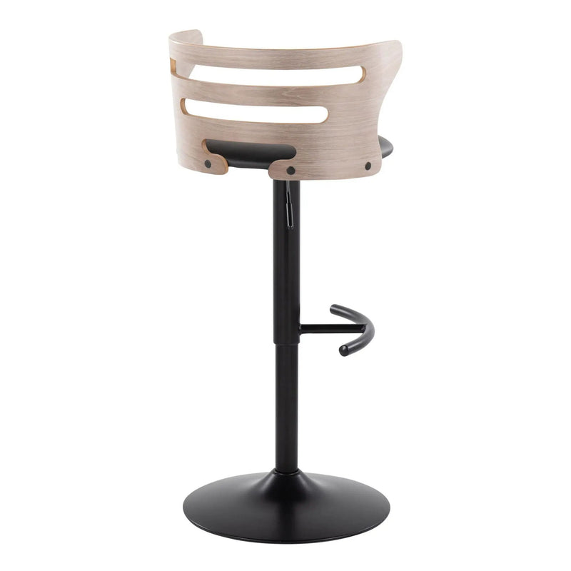 Cosi - Mid Century Modern Adjustable Barstool, Swivel With Rounded T Footrest (Set of 2) by Unique Piece Furniture